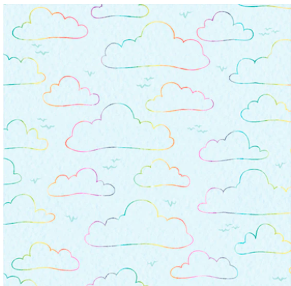 Whiskerville Clouds Lt Blue